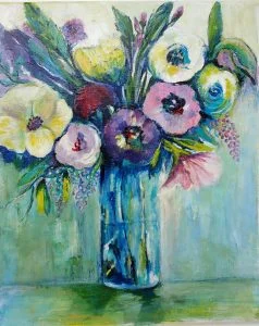 Anne Letouche Bouquet avec vase